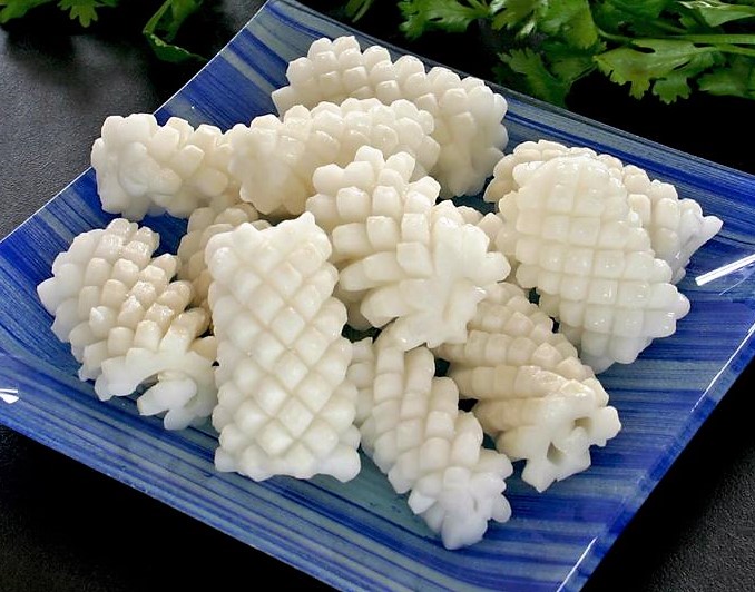 免处理 火锅爽脆刻花鱿鱼/鱿鱼卷花 400g